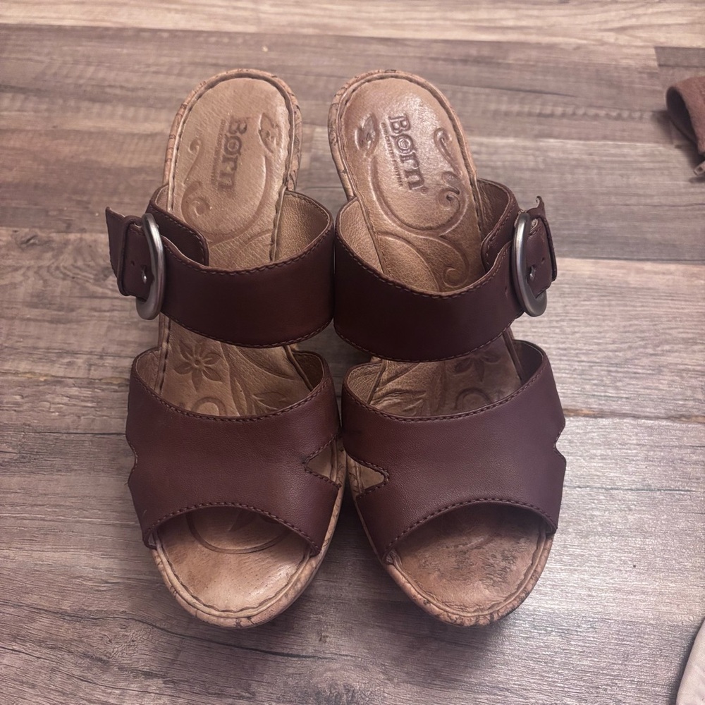Born Women's Leather Brown Mules